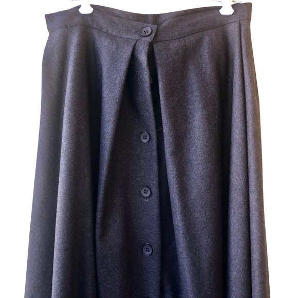Brown 100% Wool Maxi Long Skirt Button Down Front Vintage 80's USA Womens 14 - Picture 11 of 15